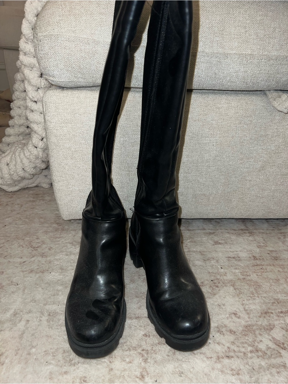 Women’s Black Knee-High Platform Boots